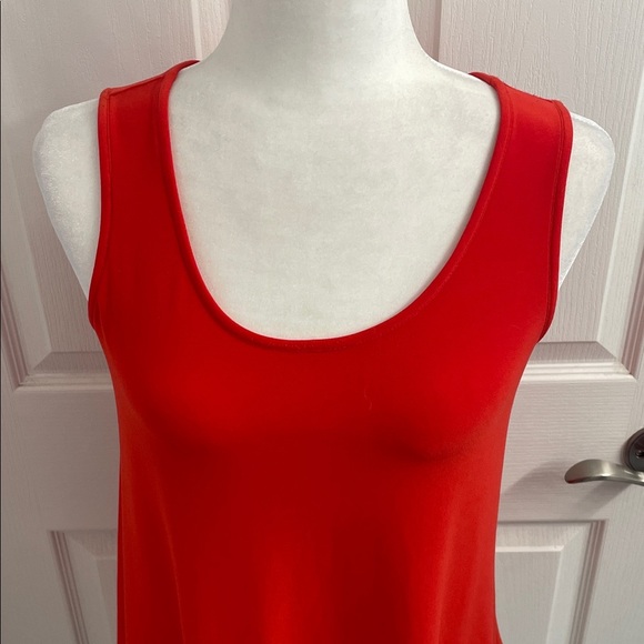 Joseph Ribkoff Vibrant Red Sleeveless Tank Tunic Top Asymmetrical hemline Sz 4 - Picture 3 of 9